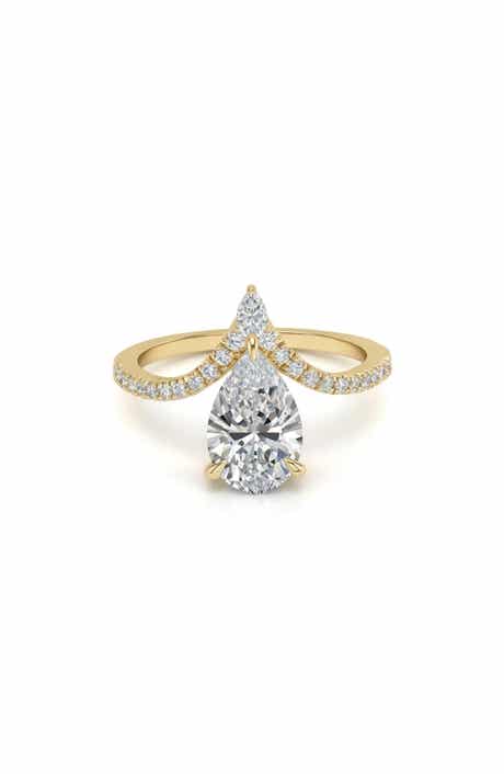 GABI RIELLE Pear Cut 'V' Band Ring
