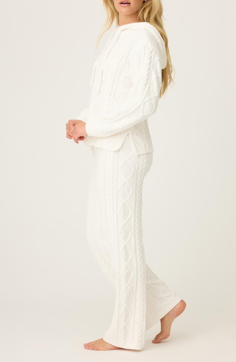 PJ Salvage Cozy Chenille Cable Knit Pajamas, Alternate, color, Ivory