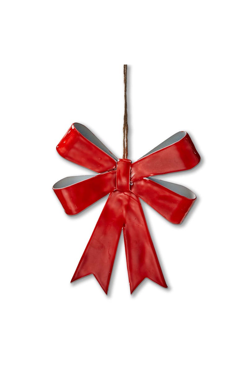 tag Red Bow Enamel Christmas Ornament - Festive Tree Decoration, Main, color, Red