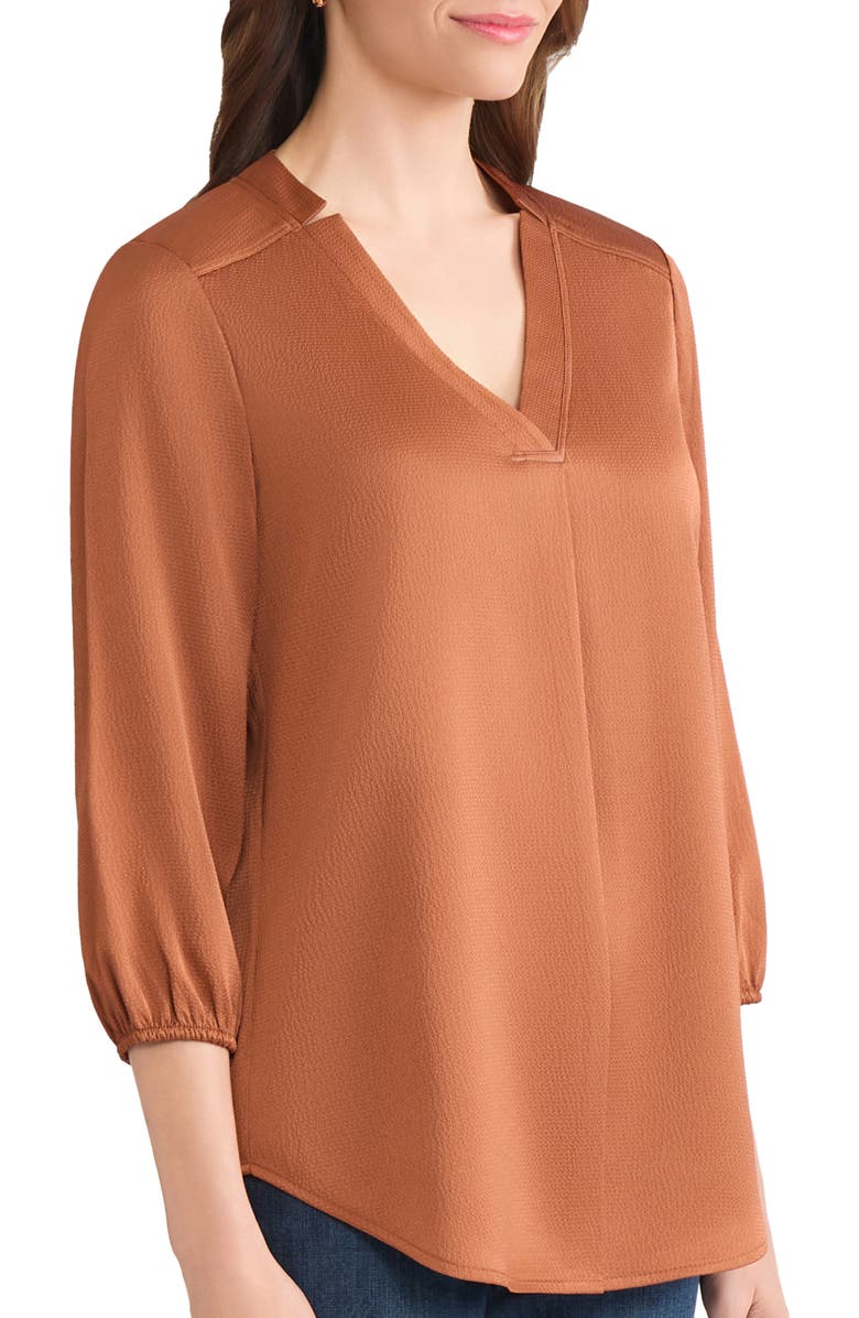 Jones New York Textured Tunic, Alternate, color, Medium Chestnut