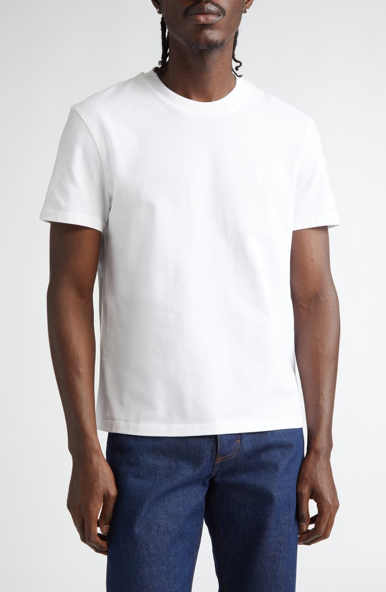 AMI PARIS Ami de Coeur Cotton T-Shirt, Main, color, Wool Gabardine White