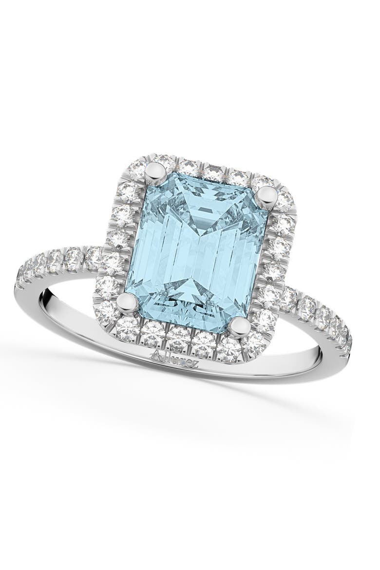 Aquamarine & Diamond Engagement Ring 14k, Main, color, 3.32ct/White Gold