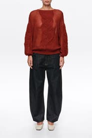 BIMBA Y LOLA Mohair Cable Knit Sweater