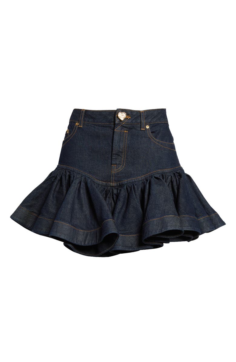 Zimmermann Frill Denim Miniskirt, Alternate, color, 