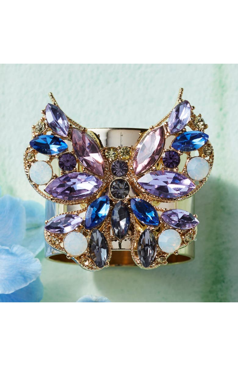 Joanna Buchanan Jeweled butterfly napkin rings, set of two, Alternate, color, Blue