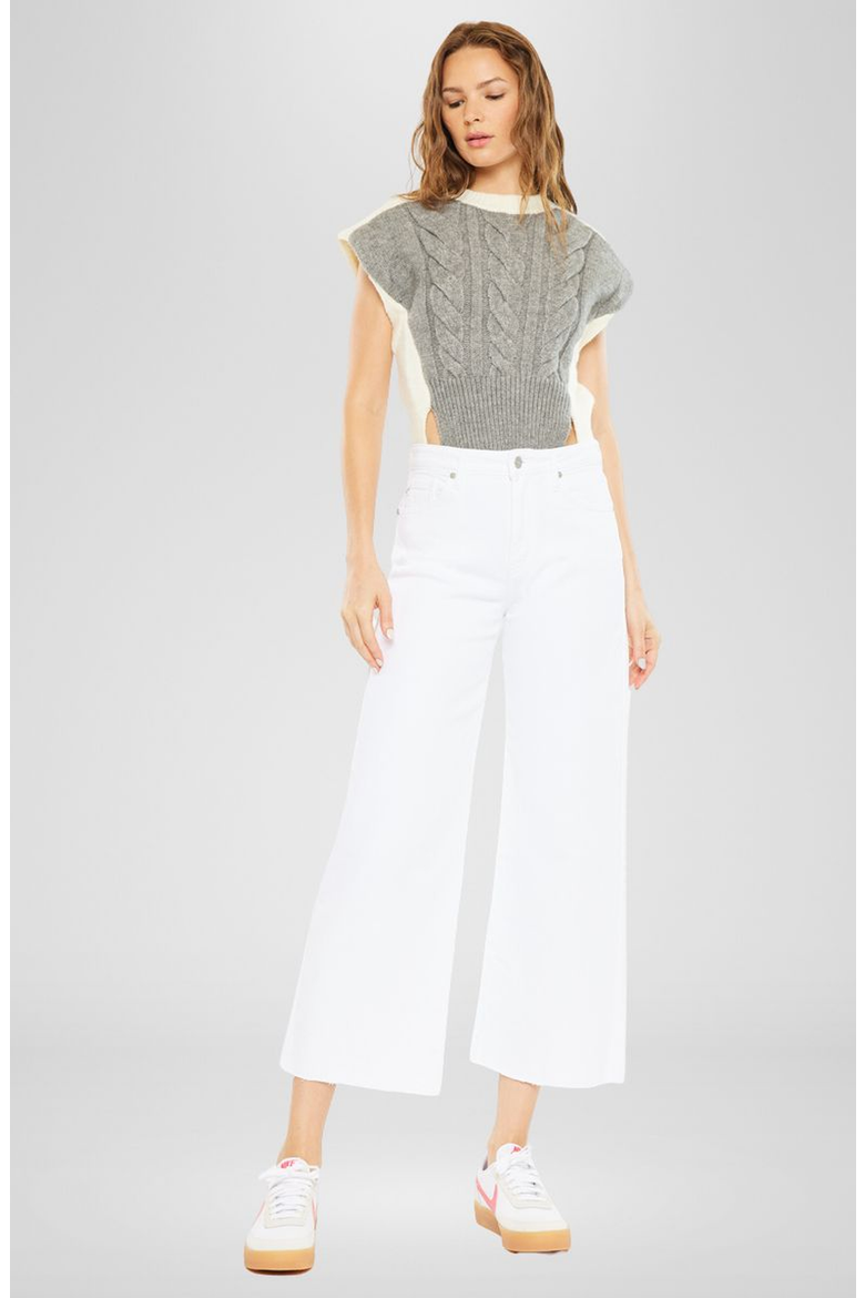 Dianella High Rise Crop Wide Leg Jeans, Alternate, color, White