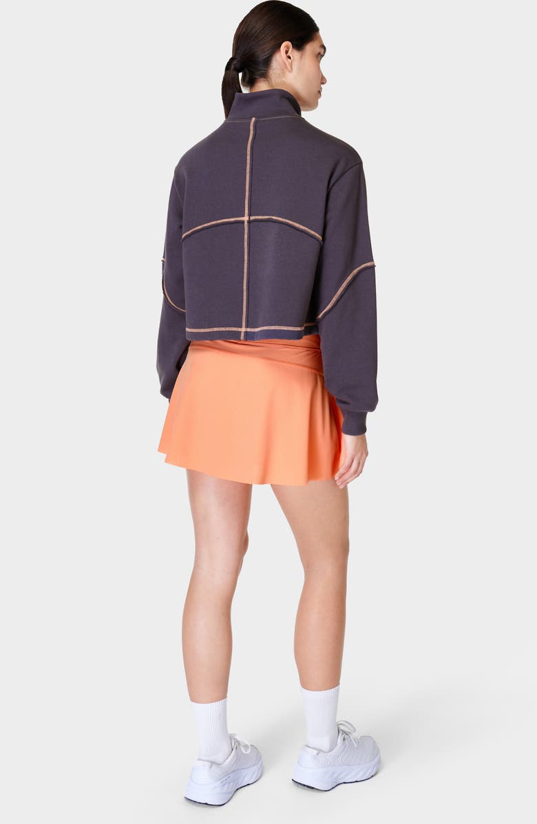 Sweaty Betty Revive Half Zip Crop Sweatshirt, Alternate, color, Urban Grey