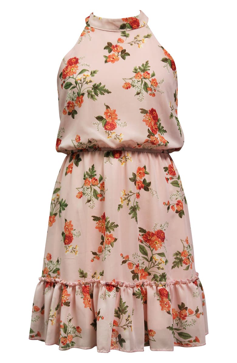 Ava & Yelly AVA AND YELLY Floral Ruffle Skirt Dress, Main, color, 