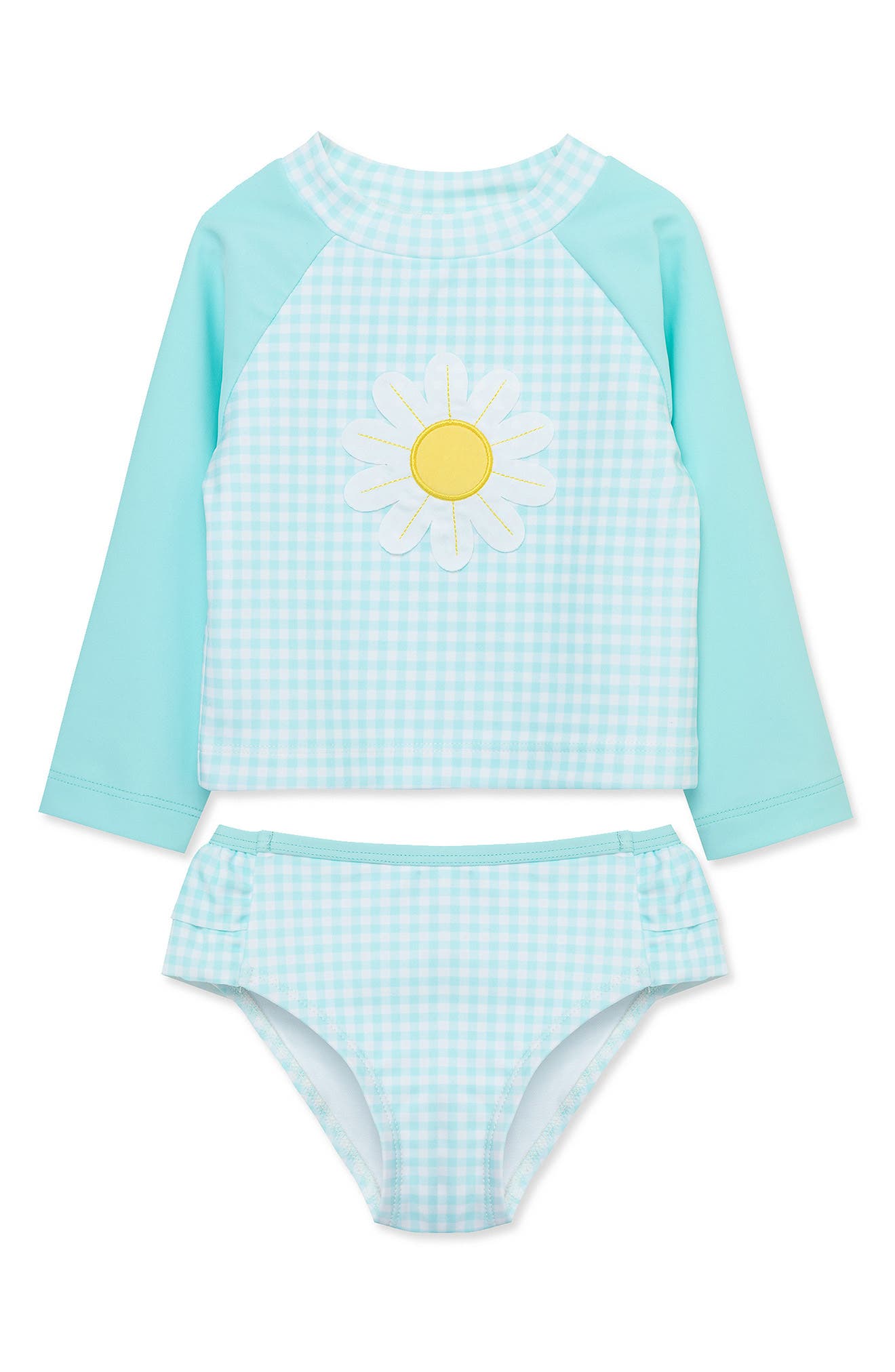 Little Me Daisy Rashguard Top & Bikini Bottoms Set