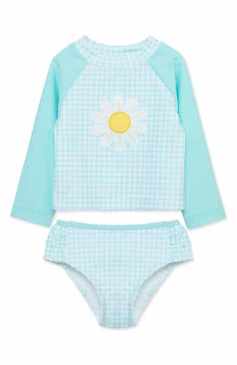 Little Me Daisy Rashguard Top & Bikini Bottoms Set