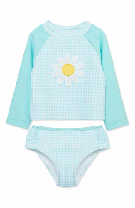 Little Me Daisy Rashguard Top & Bikini Bottoms Set