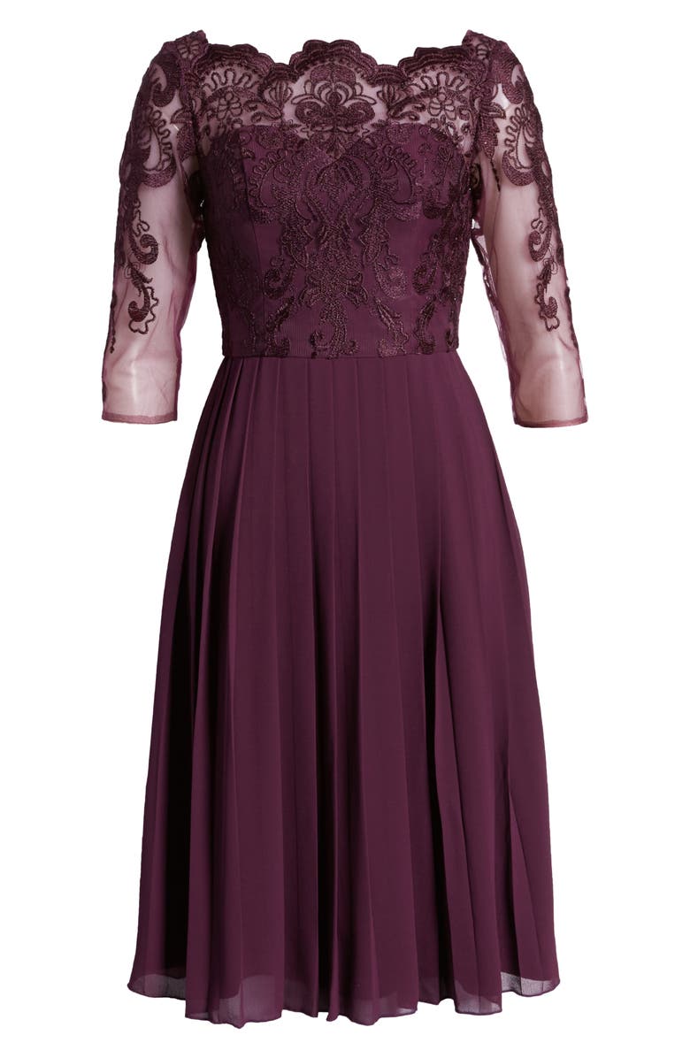 Chi Chi London Melina Lace Bodice Fit & Flare Cocktail Dress, Alternate, color, 