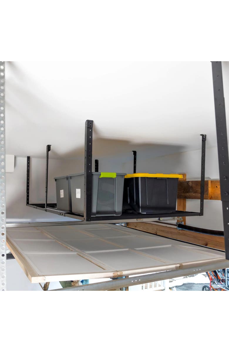 StoreYour 4' x 8' Faber Overhead Garage Shelving -Holds 700 lbs, Alternate, color, Black