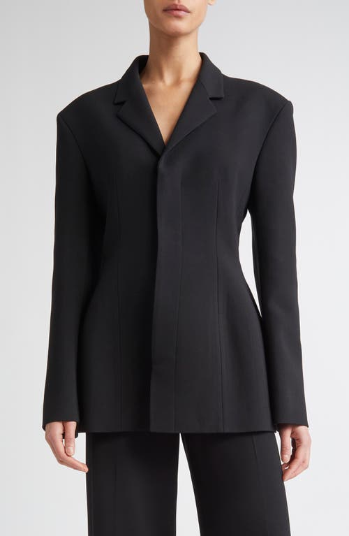 Fforme Dakota Molded Bonded Crepe Blazer In Black
