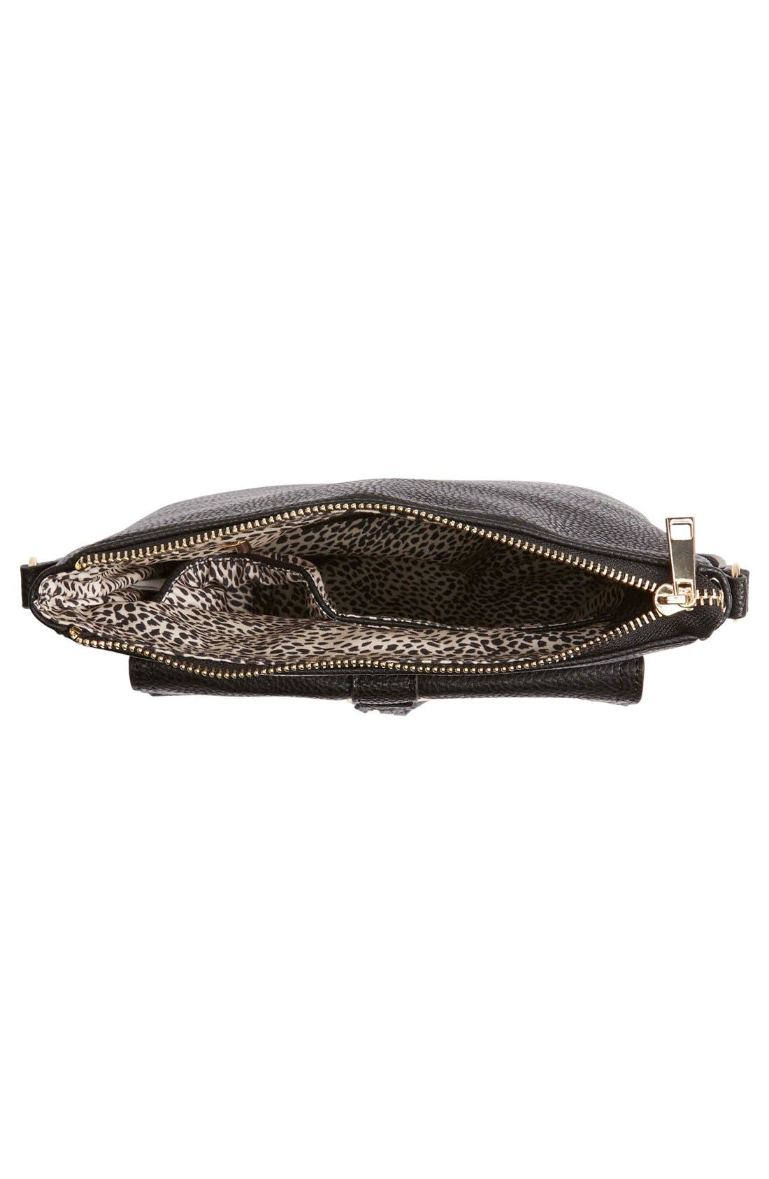 Tassel Faux Leather Crossbody Bag, Alternate, color, BLACK