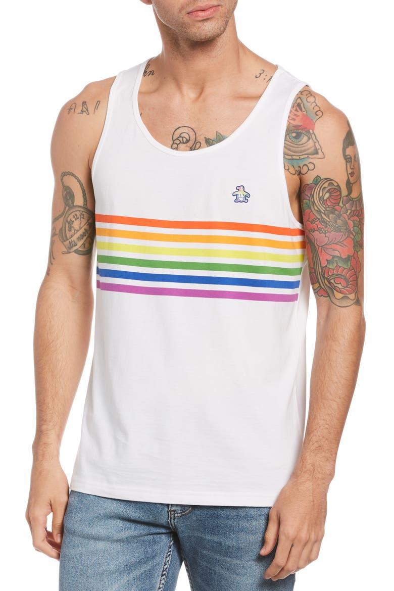 Pride Stripe Tank, Main, color, BRIGHT WHITE