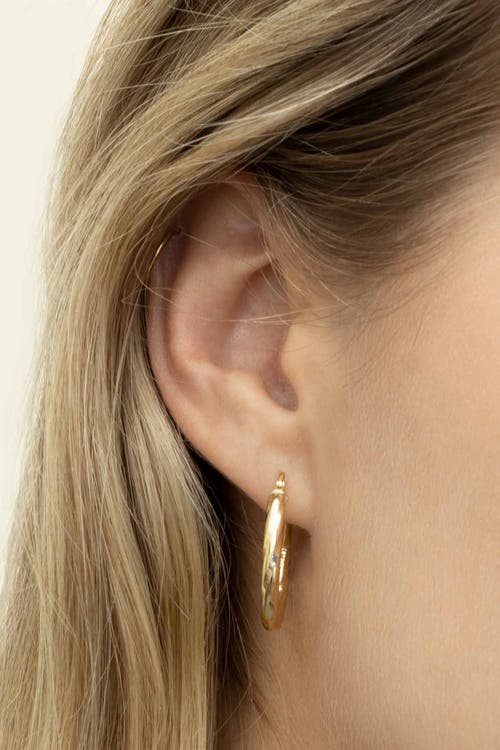 Oradina 10k Gold Goddess Midi Oval Hoops In Yellow Gold