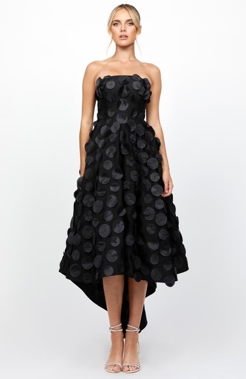 Bariano Danay Strapless Hi Lo Dress In Black