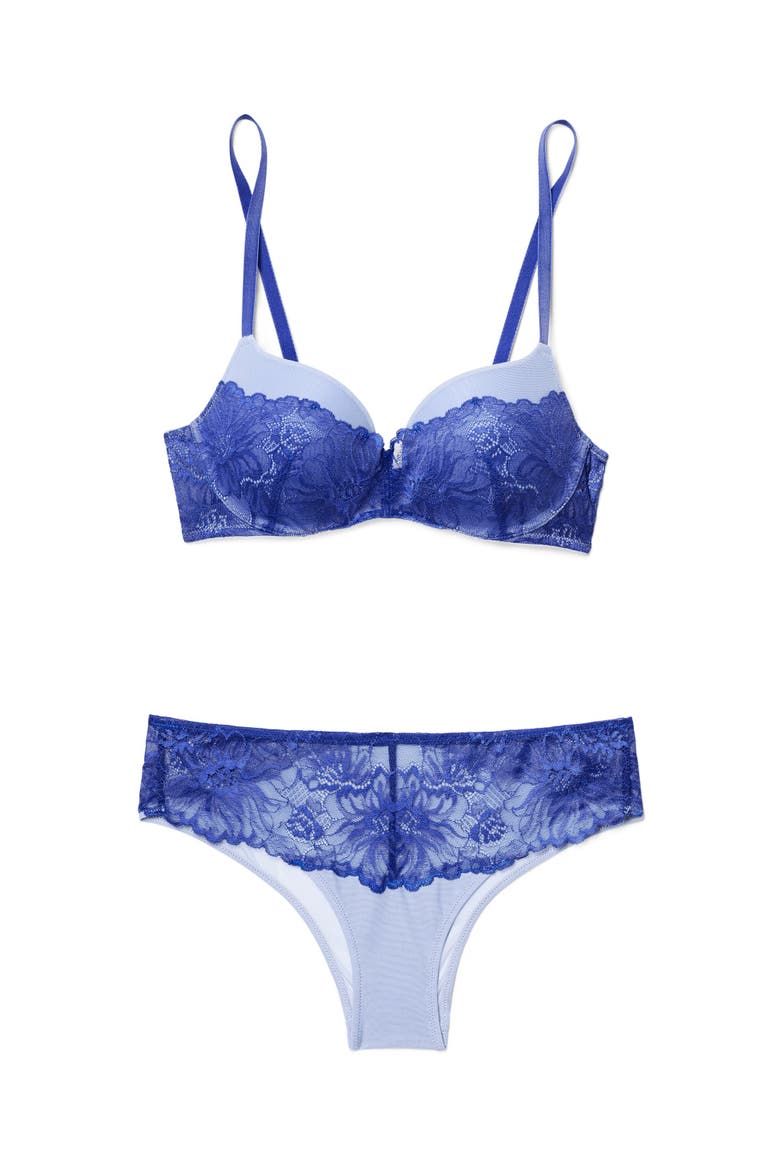 Cyla Push Up Plunge Bra, Alternate, color, Dark blue