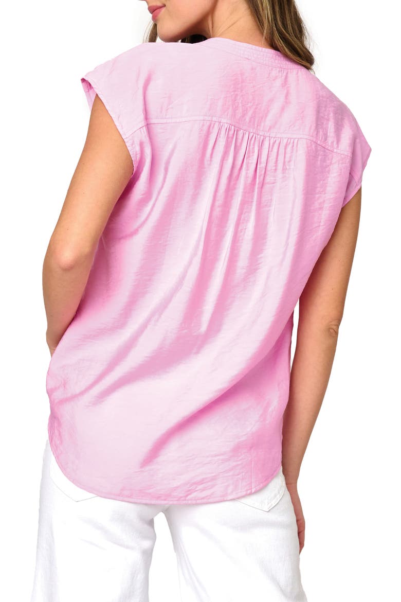 Split Neck Cap Sleeve High-Low Top, Alternate, color, SOLID LILAC