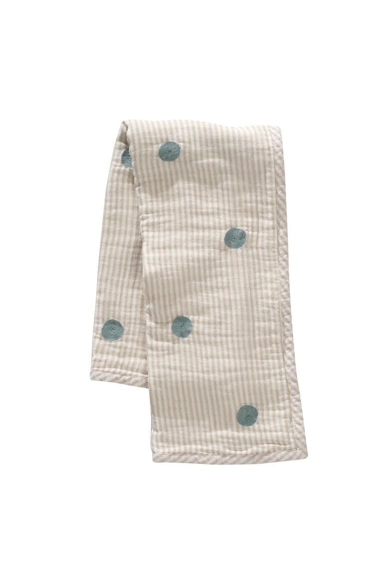 Signature Dot Organic Cotton Muslin Baby/Toddler Crib Coverlet, Main, color, Cream