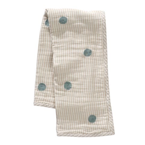 Signature Dot Organic Cotton Muslin Baby/Toddler Crib Coverlet