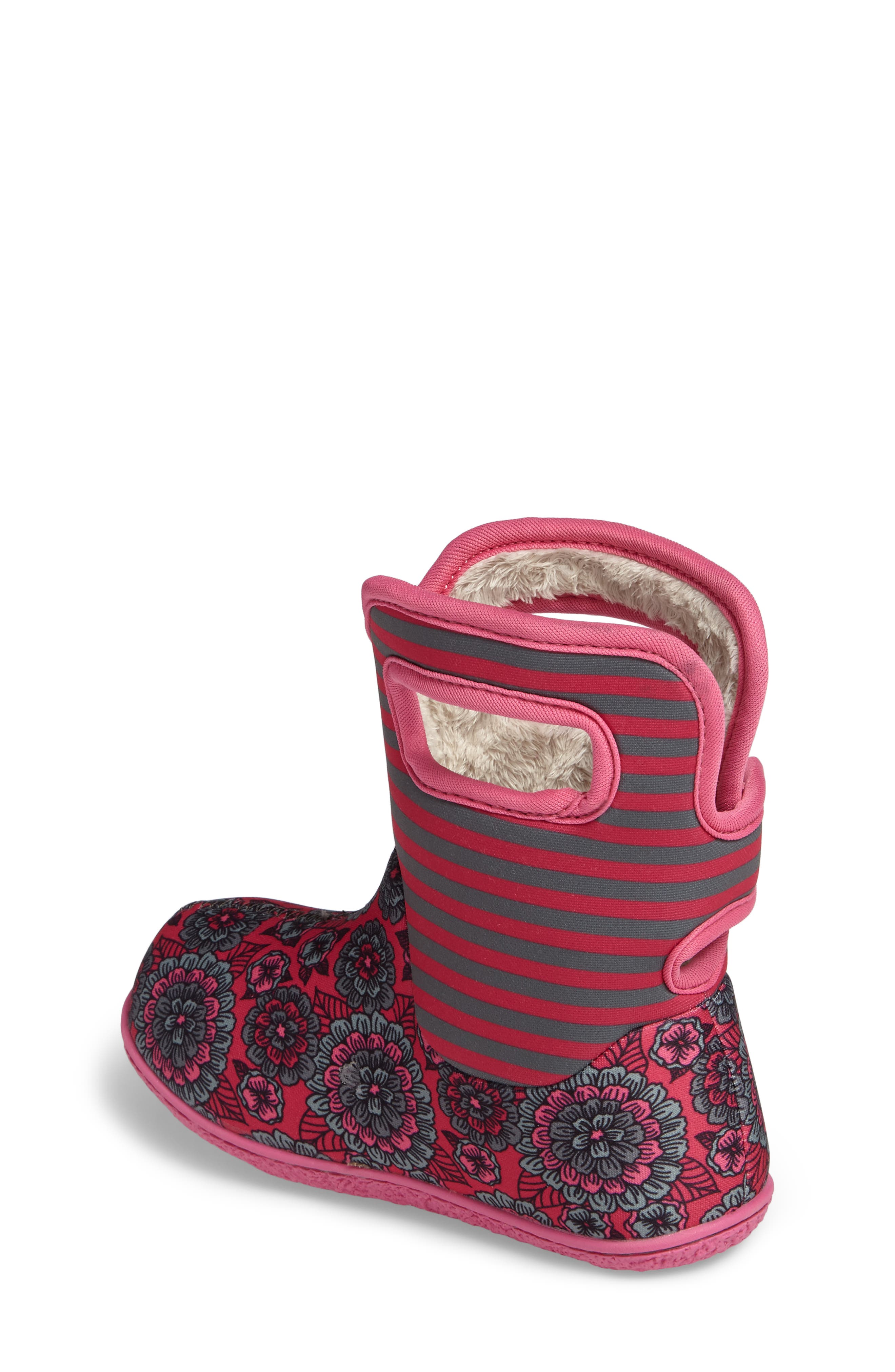 Bogs Baby Bogs Pansy Stripe Insulated Waterproof Boot, Alternate, color, 