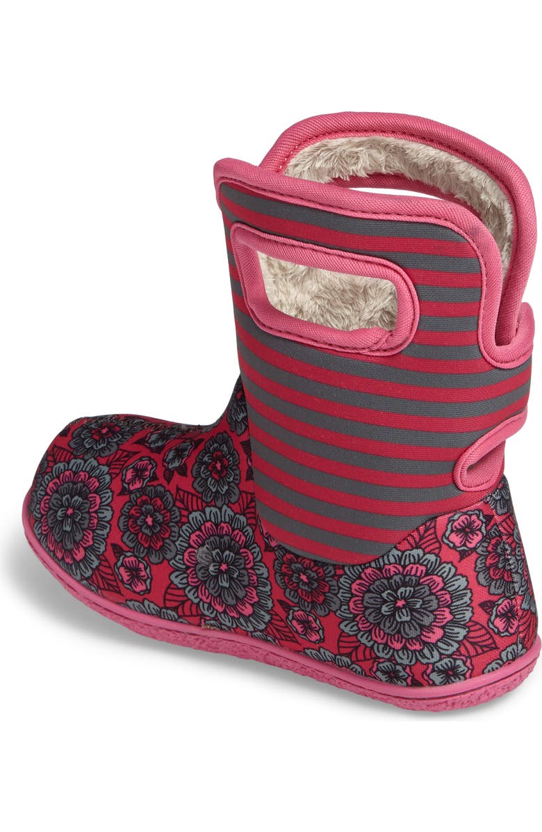 Bogs Baby Bogs Pansy Stripe Insulated Waterproof Boot, Alternate, color,