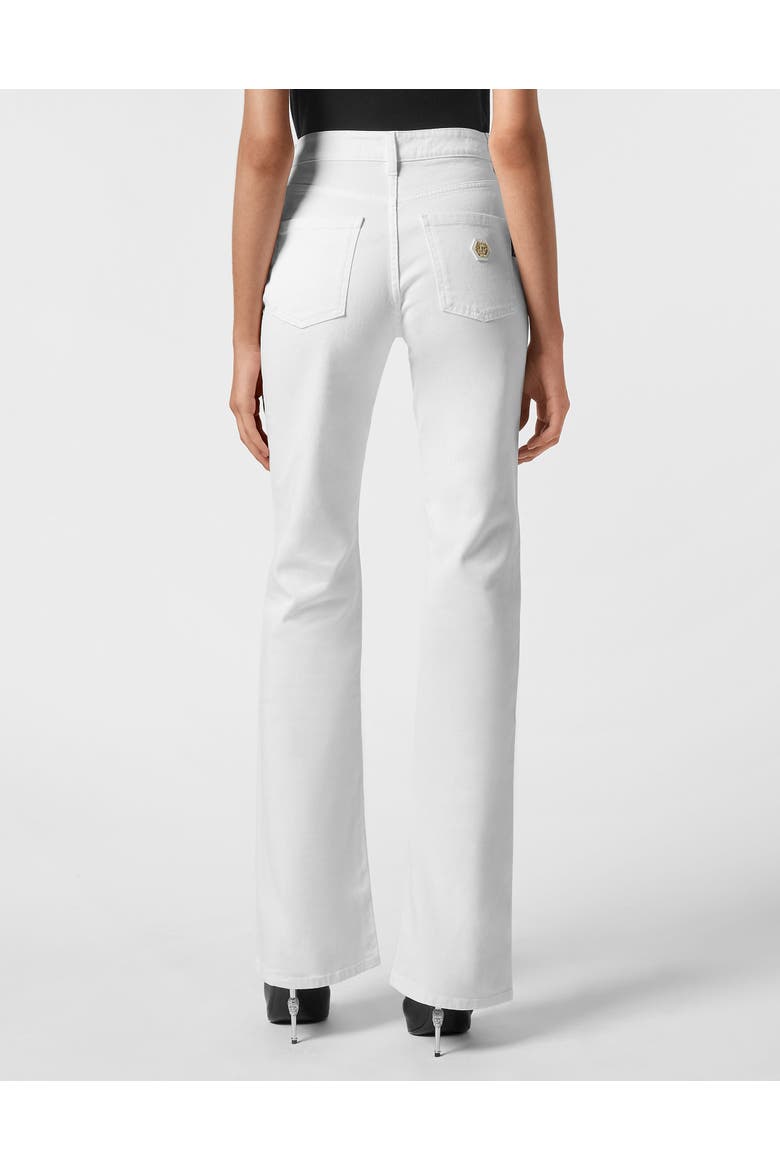 Jeans Flare Fit Women, Alternate, color, SnowWhite(norotture)
