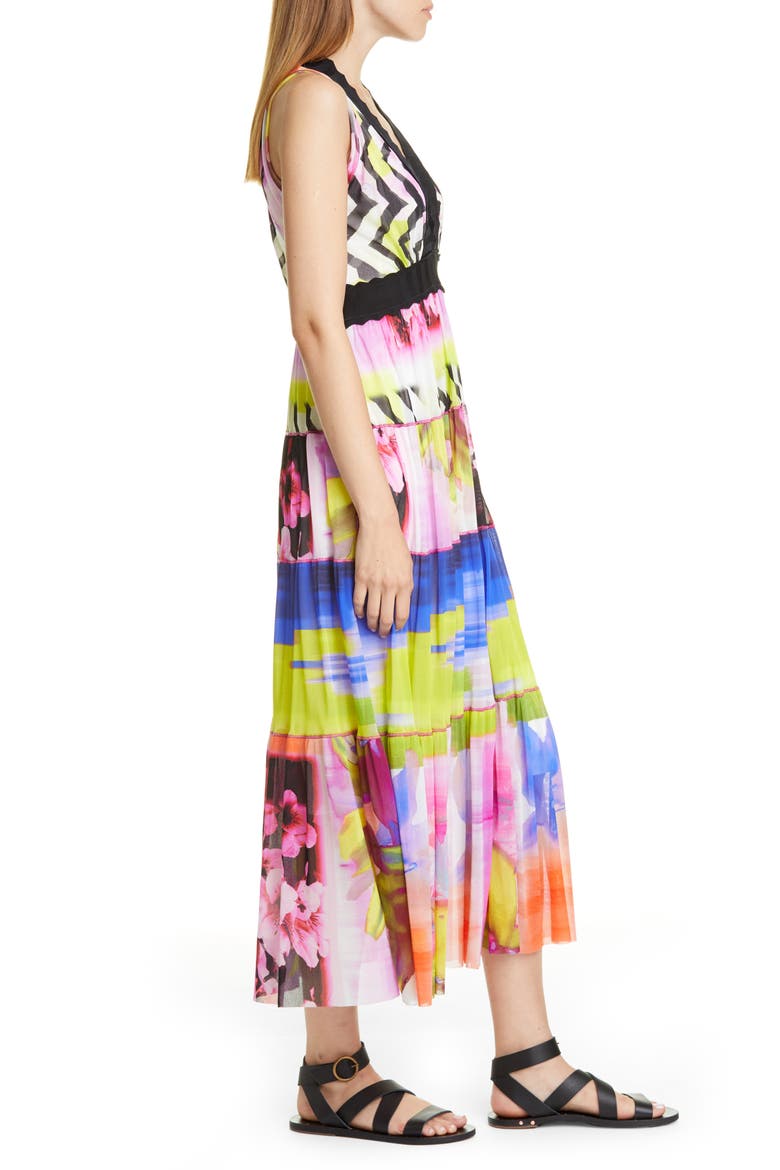 Floral Print Zigzag Midi Dress, Alternate, color, FIORE