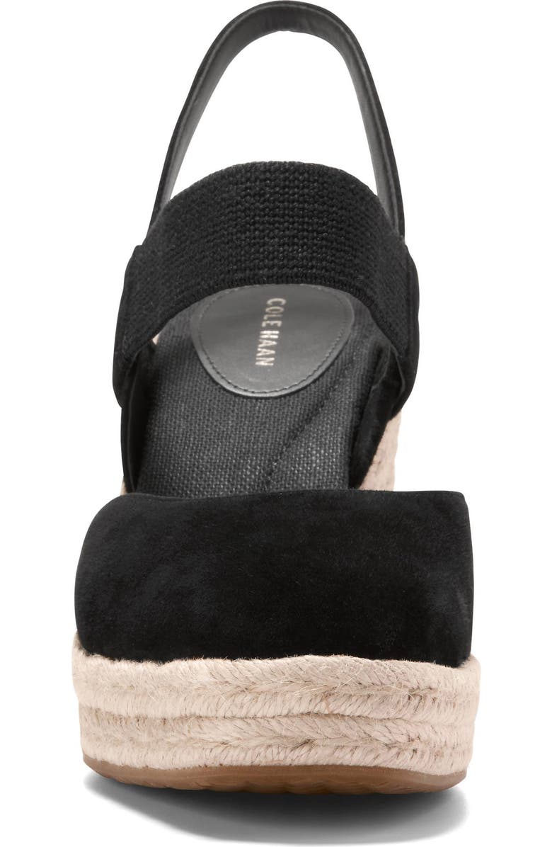 Cole Haan Kenna Espadrille Wedge Sandal, Alternate, color, Black Suede / Black Elastic