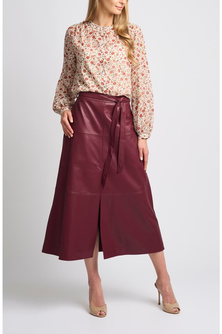 Mock Neck Button Front Shirt, Alternate, color, BABYS BREATH