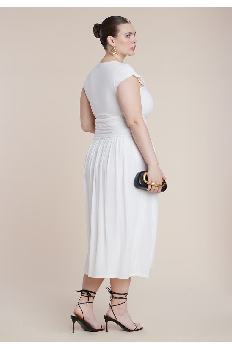 Drape Detail Fitted Mesh Dress, Alternate, color, JET STREAM