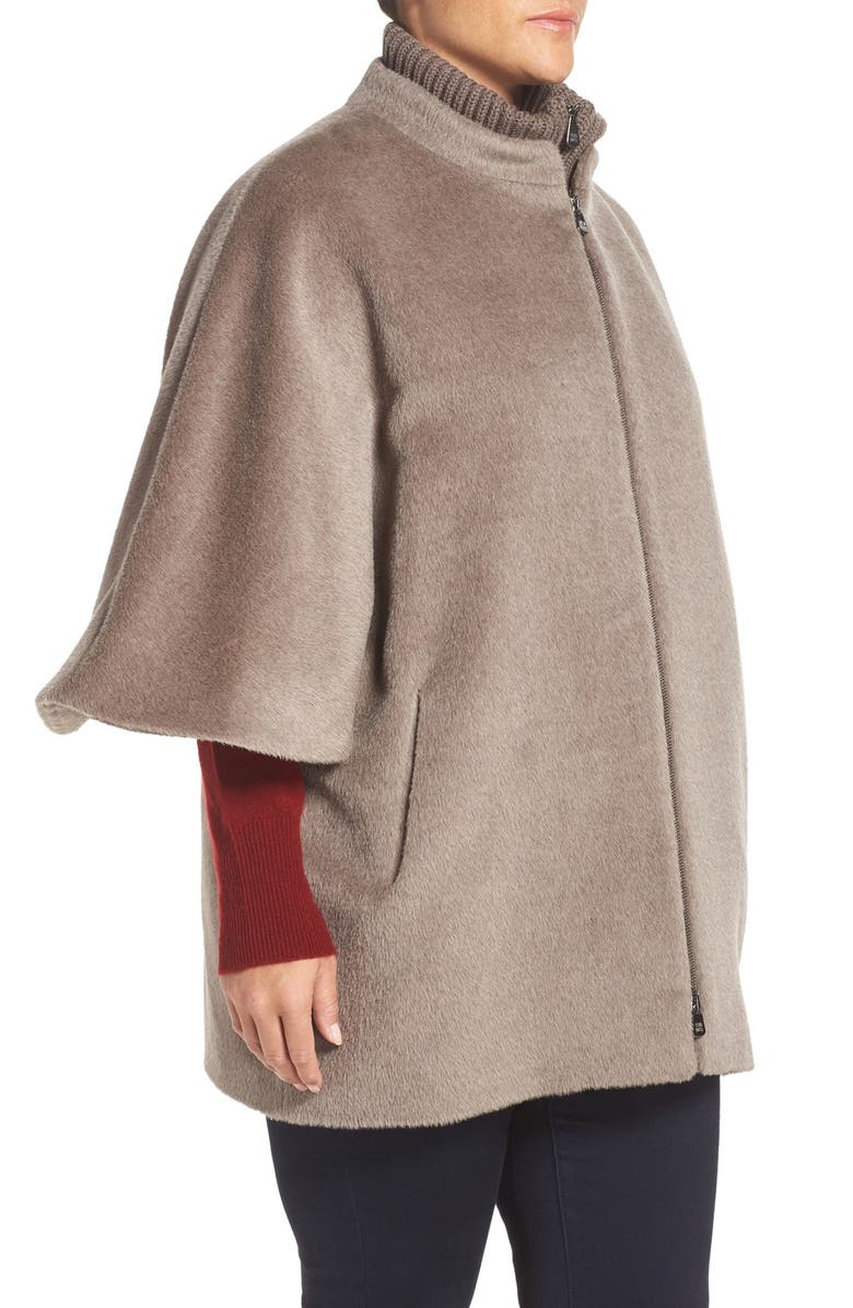Cinzia Rocca DUE Llama & Wool Double Collar Cape, Alternate, color,