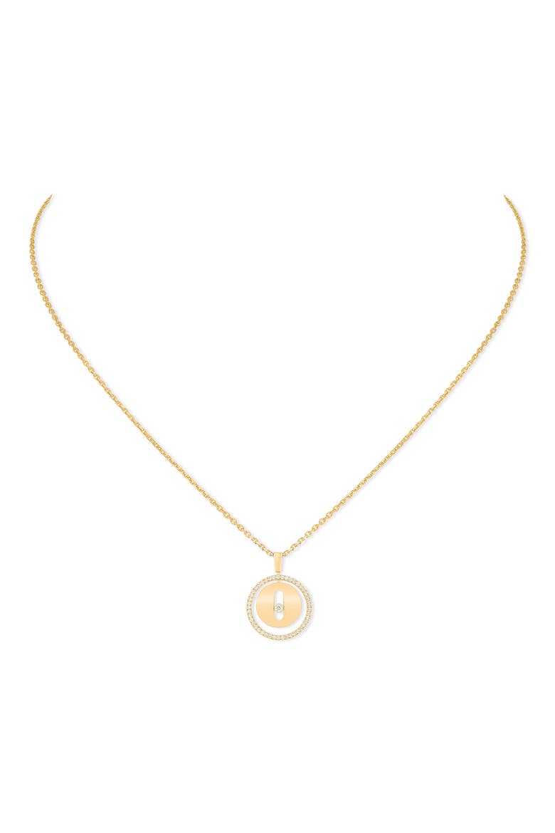 Lucky Move Pavé Diamond Pendant Necklace, Main, color, YELLOW GOLD