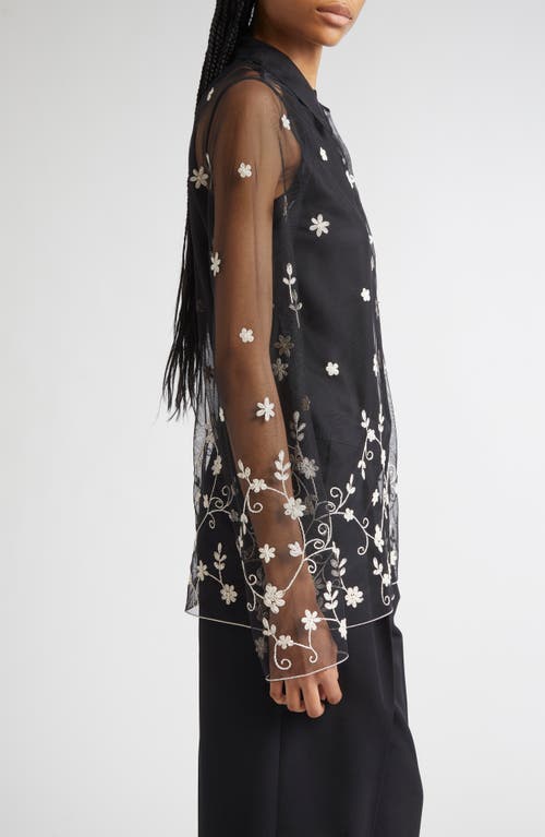 Totême Toteme Floral Embroidered Tulle Shirt