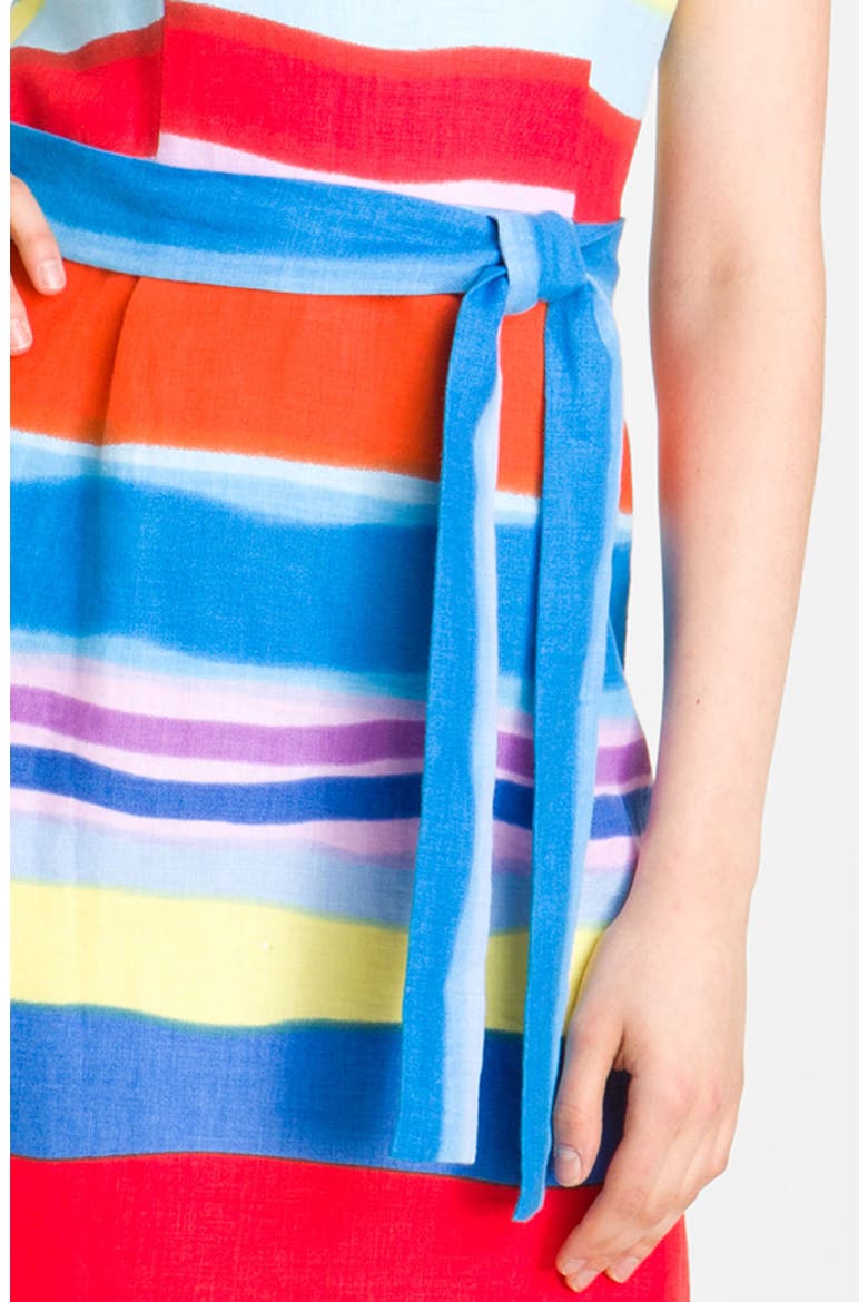 Belted Linen Dress, Alternate, color, RAINBOW MULTI