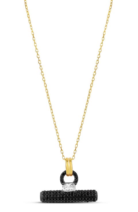 Pav T Bar Pendant Necklace
