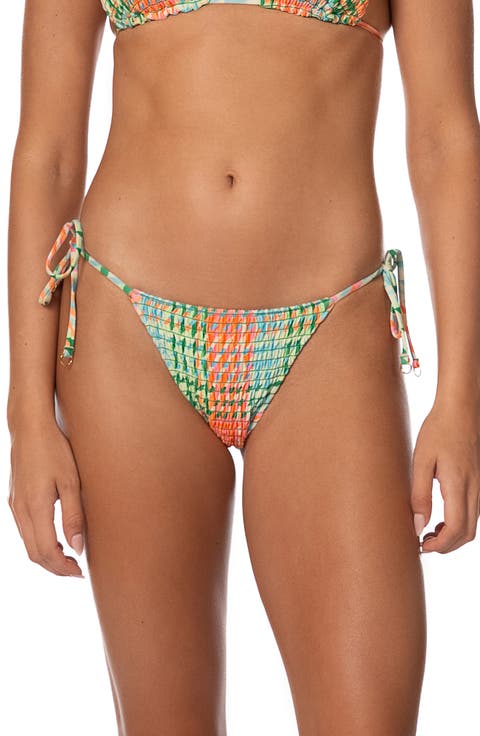 Dreamy Grid Sunflash Side Tie Bikini Bottoms