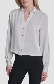 DKNY Grommet Collar Button-Up Shirt