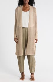 Eileen Fisher Long Organic Cotton Blend Cardigan