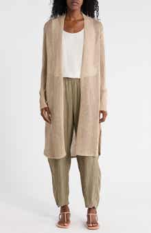 Long Organic Cotton Blend Cardigan
