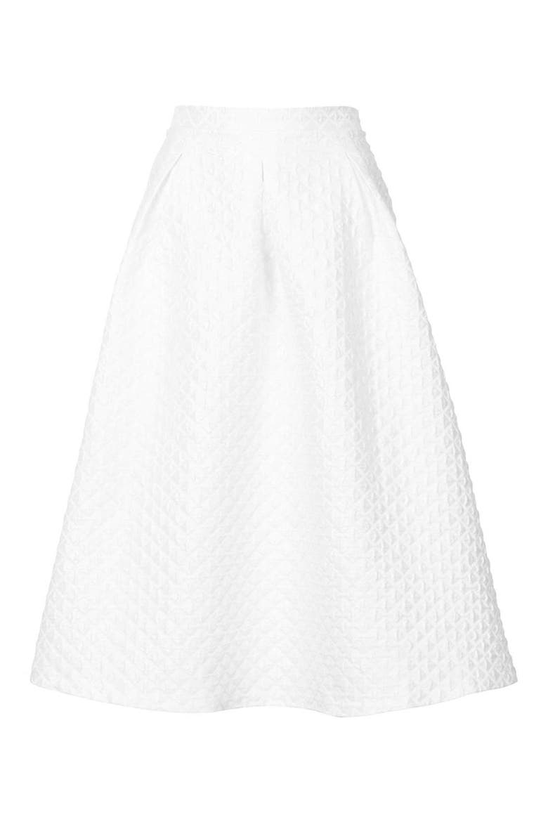 Diamond Jacquard Midi Skirt, Alternate, color, WHITE
