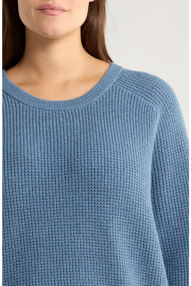 Crewneck Organic Cotton & Recycled Cashmere Sweater, Alternate, color, SEA SPRAY