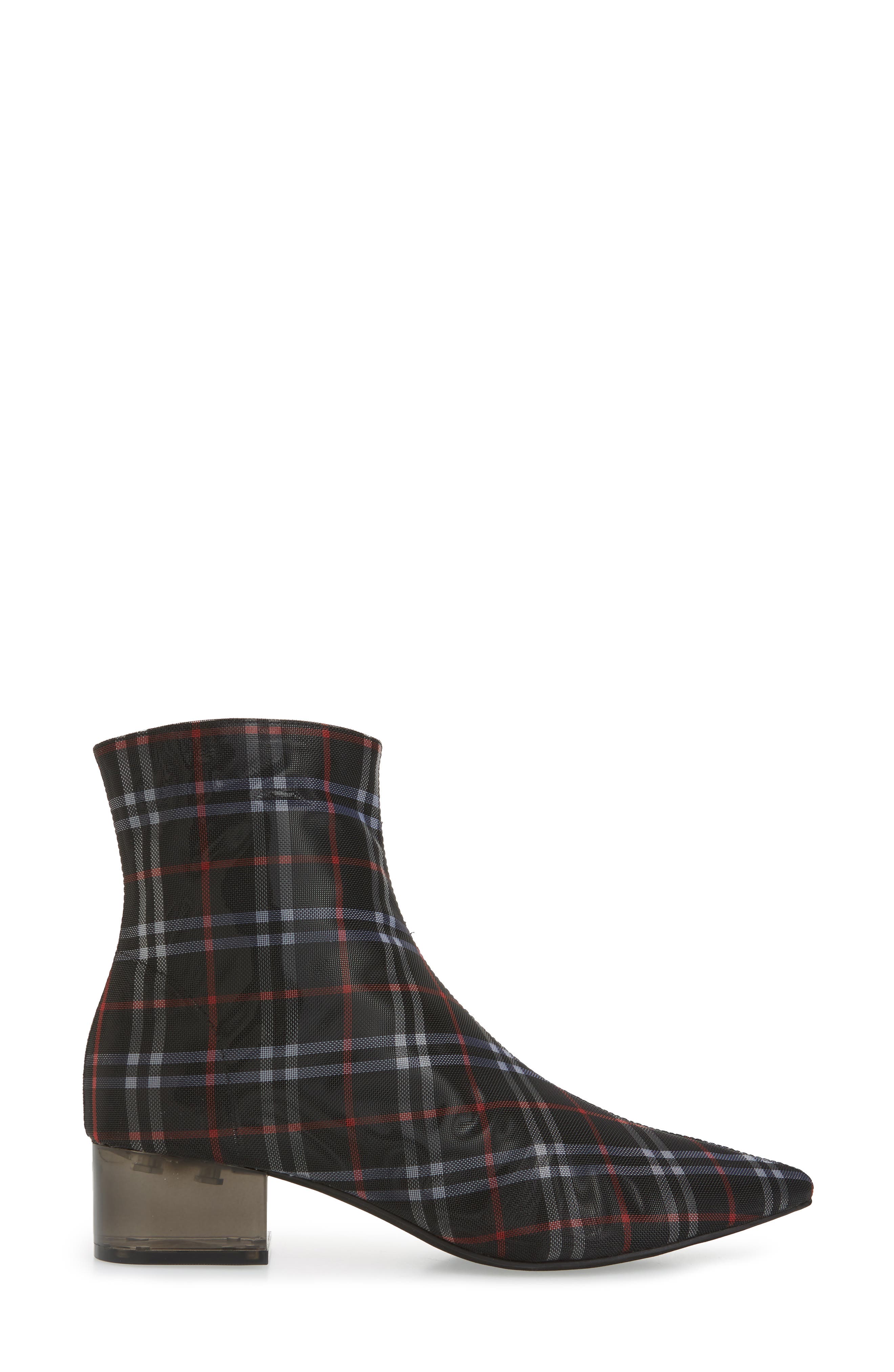 Luminate Bright Heel Bootie, Alternate, color, BLACK PLAID MESH CHARCOAL