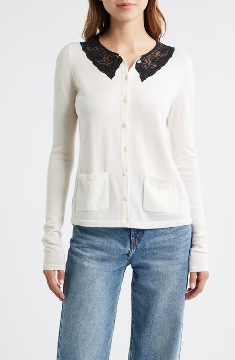 Lolani Lace Collar Wool Cardigan