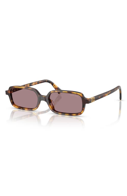 Miu Miu 52mm Rectangular Sunglasses In Brown Havana