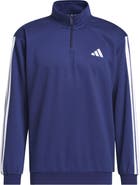 adidas 3-Stripe Fleece Quarter Zip Pullover