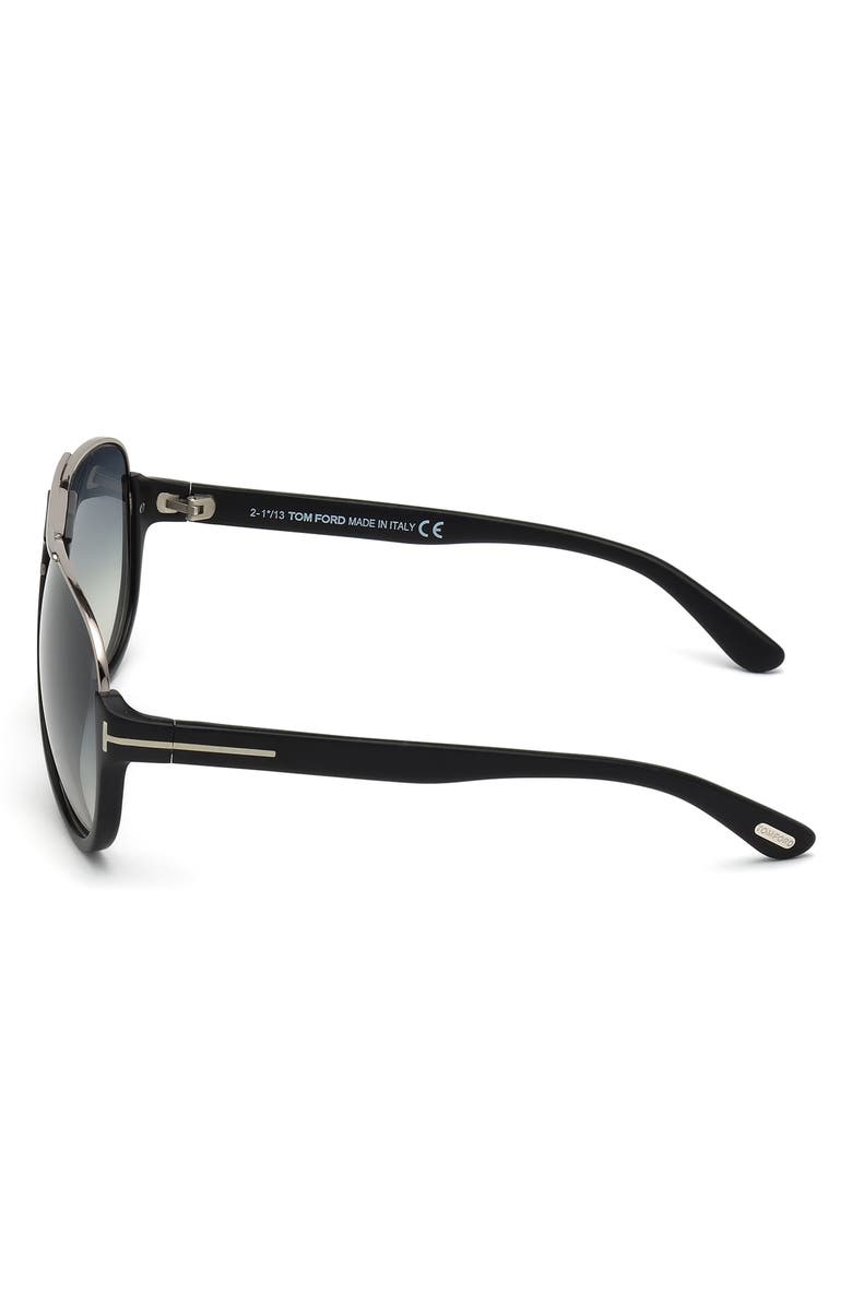 TOM FORD 'Dimitry' 59mm Aviator Sunglasses, Alternate, color, Matte Black/ Dark Ruthenium