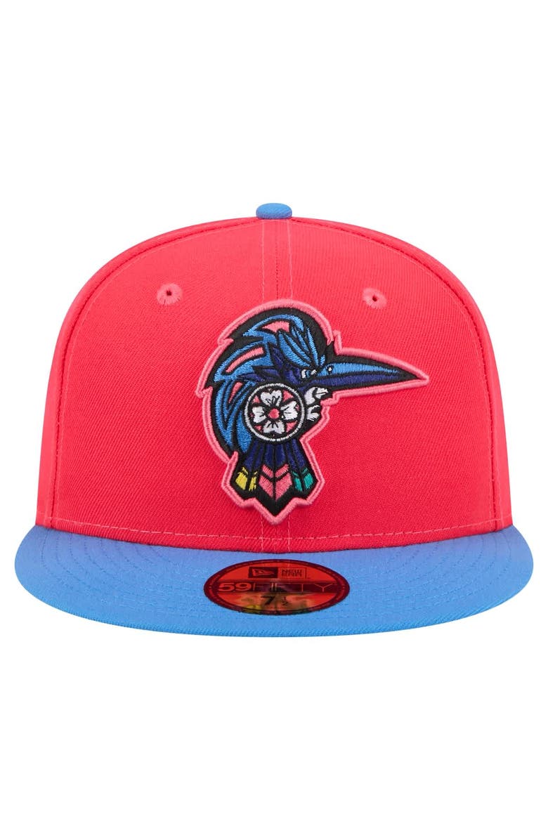New Era Men's New Era Red/Light Blue Fayetteville Woodpeckers Copa de la Diversión 59FIFTY Fitted Hat, Alternate, color, Red
